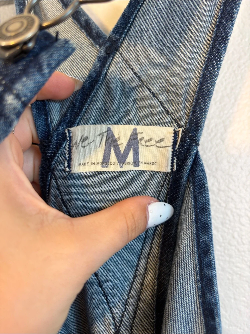 Free People We the Free Ziggy Overalls in Dark Wash Blue - M